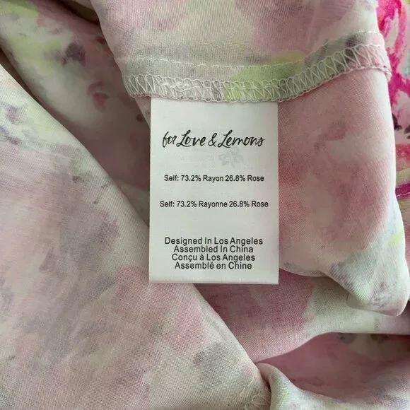 For Love & Lemons Paulina Mini Dress Small Short Lace Up Romantic Feminine NWT - Picture 11 of 12